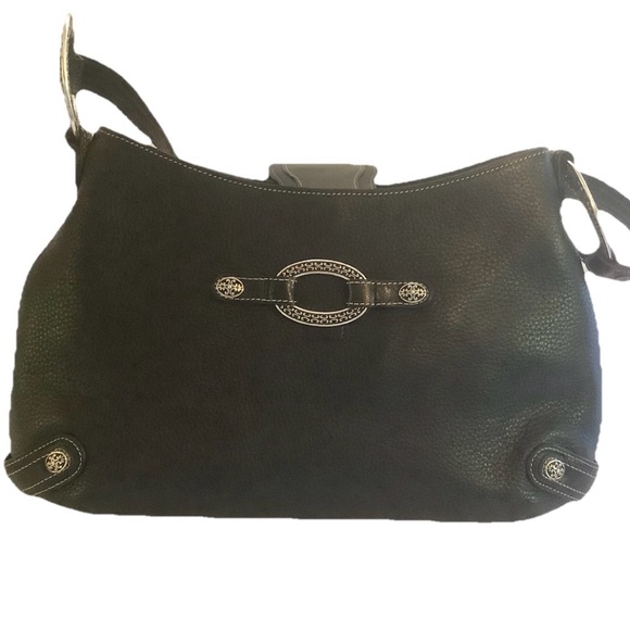 Brington Black Leather Shoulder Bag with